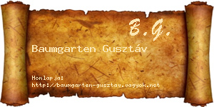 Baumgarten Gusztáv névjegykártya