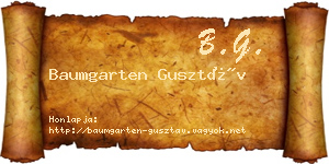 Baumgarten Gusztáv névjegykártya